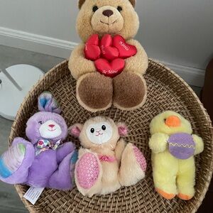 Plush Toy Set - Brown, Purple, Yellow